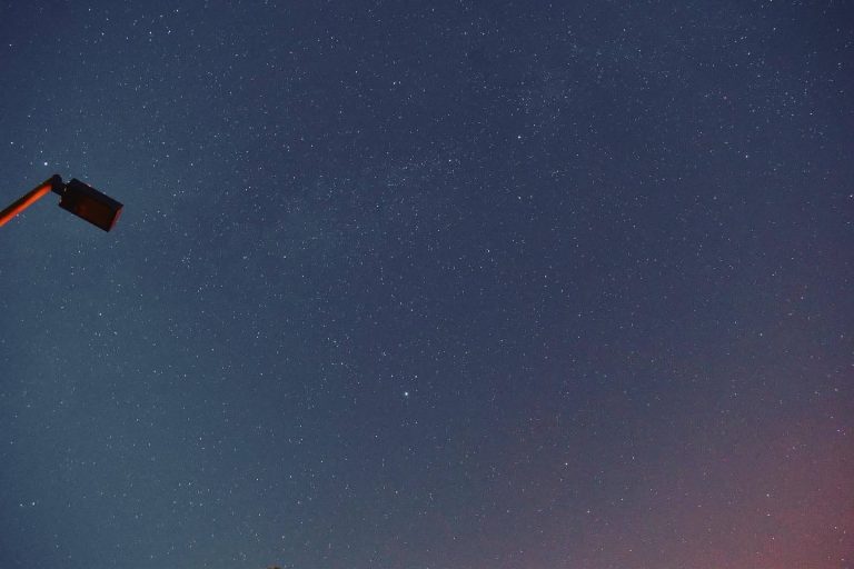 The night sky during the Perseid meteor shower