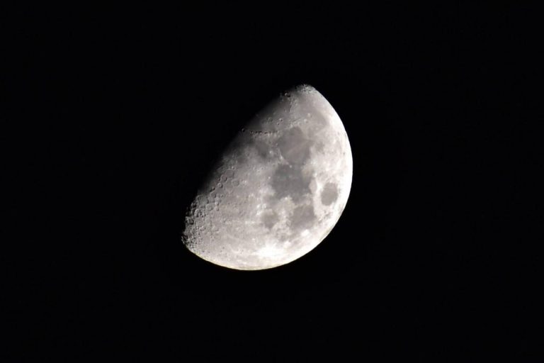 The moon in its waxing gibbous phase