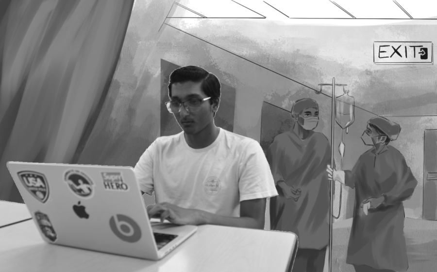 Rahul Iyengar (12) digitizes the patient database for the Rangadora Medical Hospital in Bangalore, India. Asides from working on this, Iyengar also shadowed doctors during his month-long internship.  