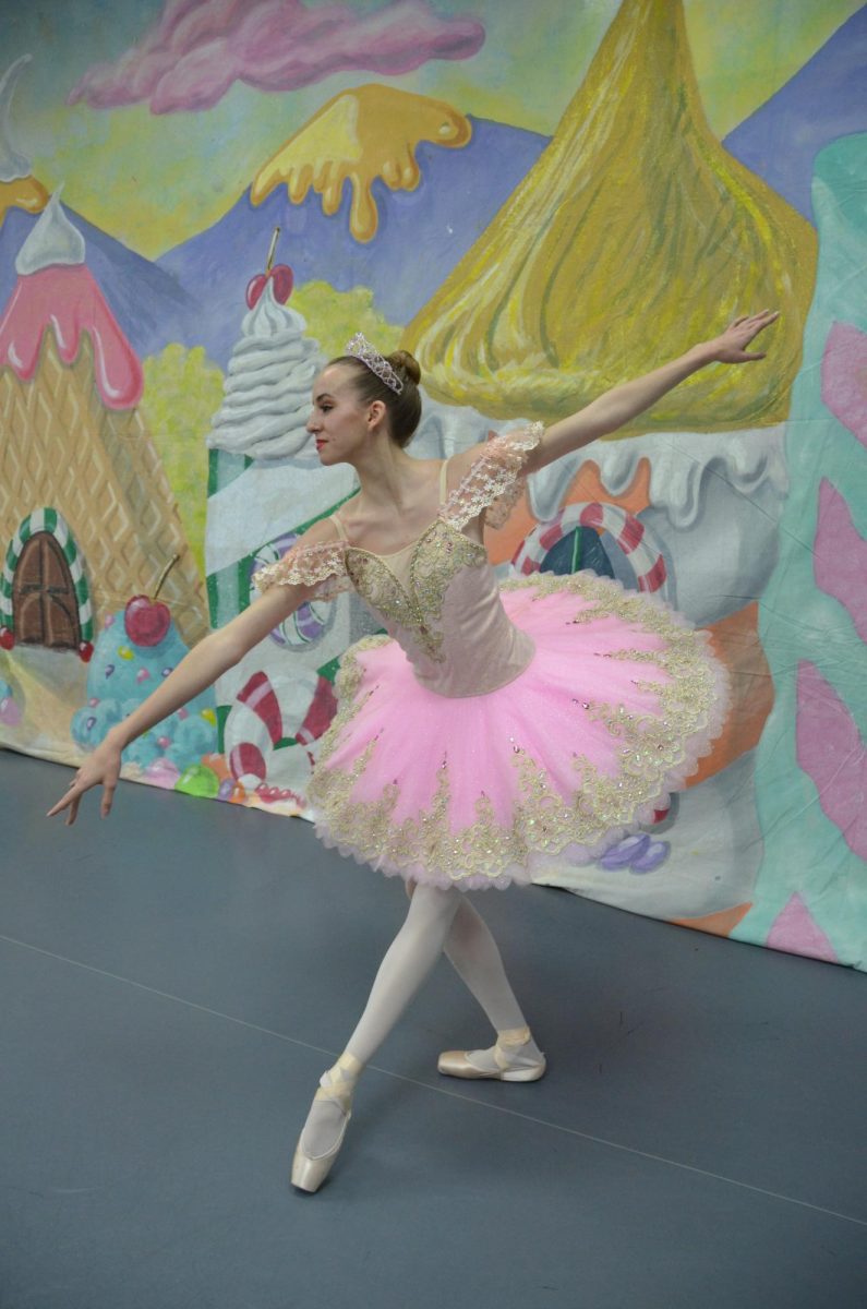 Kirstie Wilkinson (12) practices for the 4S Dance Academy’s production of Nutcracker, Dec. 4. She has performed this show seven times, but this is her first time as the Sugar Plum Fairy.