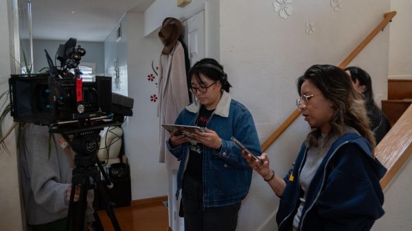 Emily Tonnu (20) directs a film for her thesis project at SDSU titled Dissonance, March 9. Tonnus film was aided by DMP class students and equipment. 