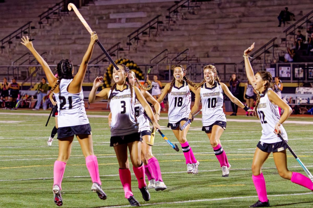 Kadence Ly (12) [left] celebrates with her teammates after scoring the winning goal at Senior Night, Oct 21. Ly and five other seniors played their last regular-season game. 

Courtesy of Peter Bostrom