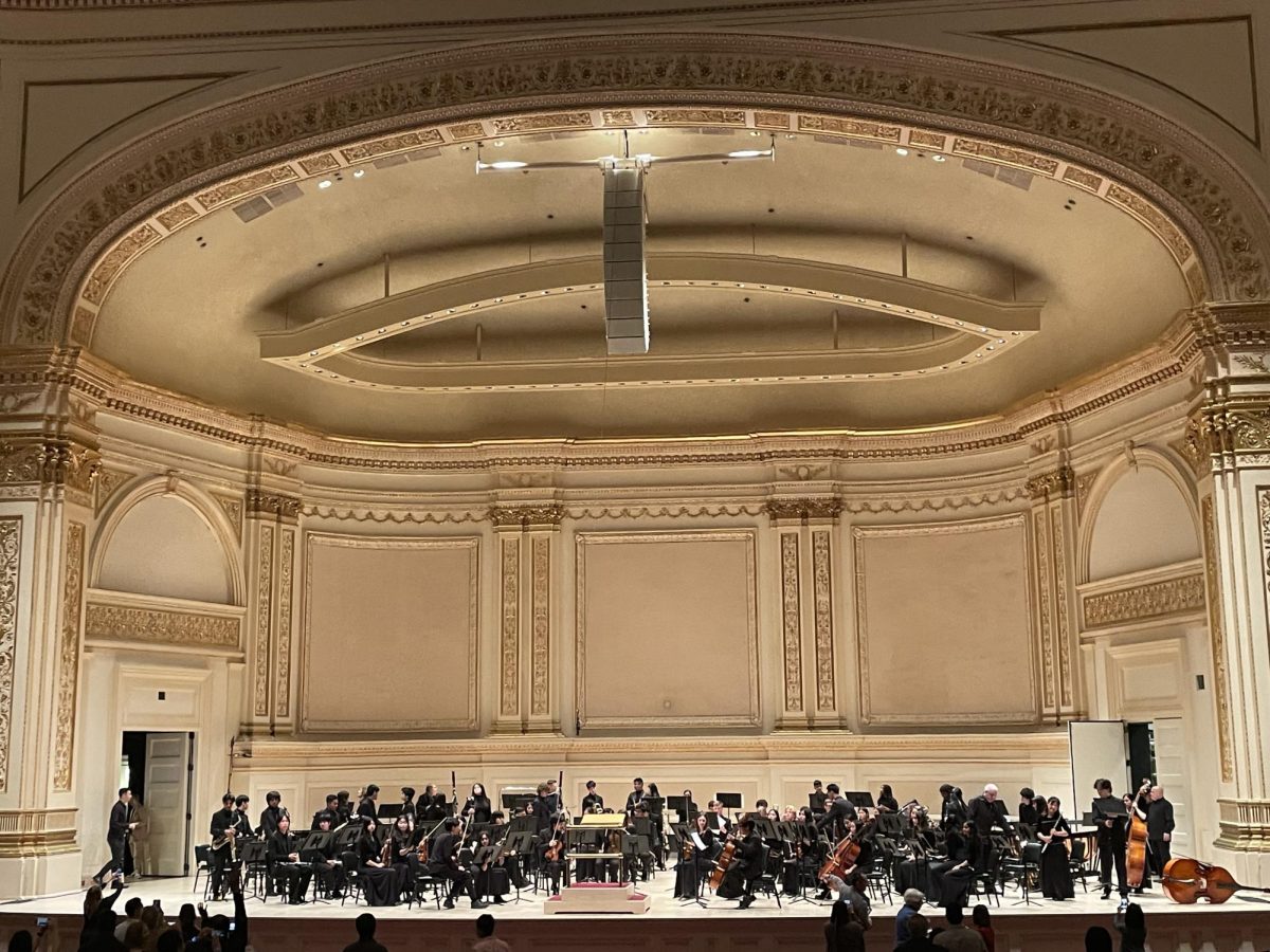 GOLD finishes their performance at Carnegie Hall with "Outcast" by Julie Giroux, April 18. The set was comprised of the songs "Xerxes" by John Mackey, "Bicycle Shoppe" by Lisa DeSpain," Overture to the Dancer of the Dark" by Bjork, and "Outcast."