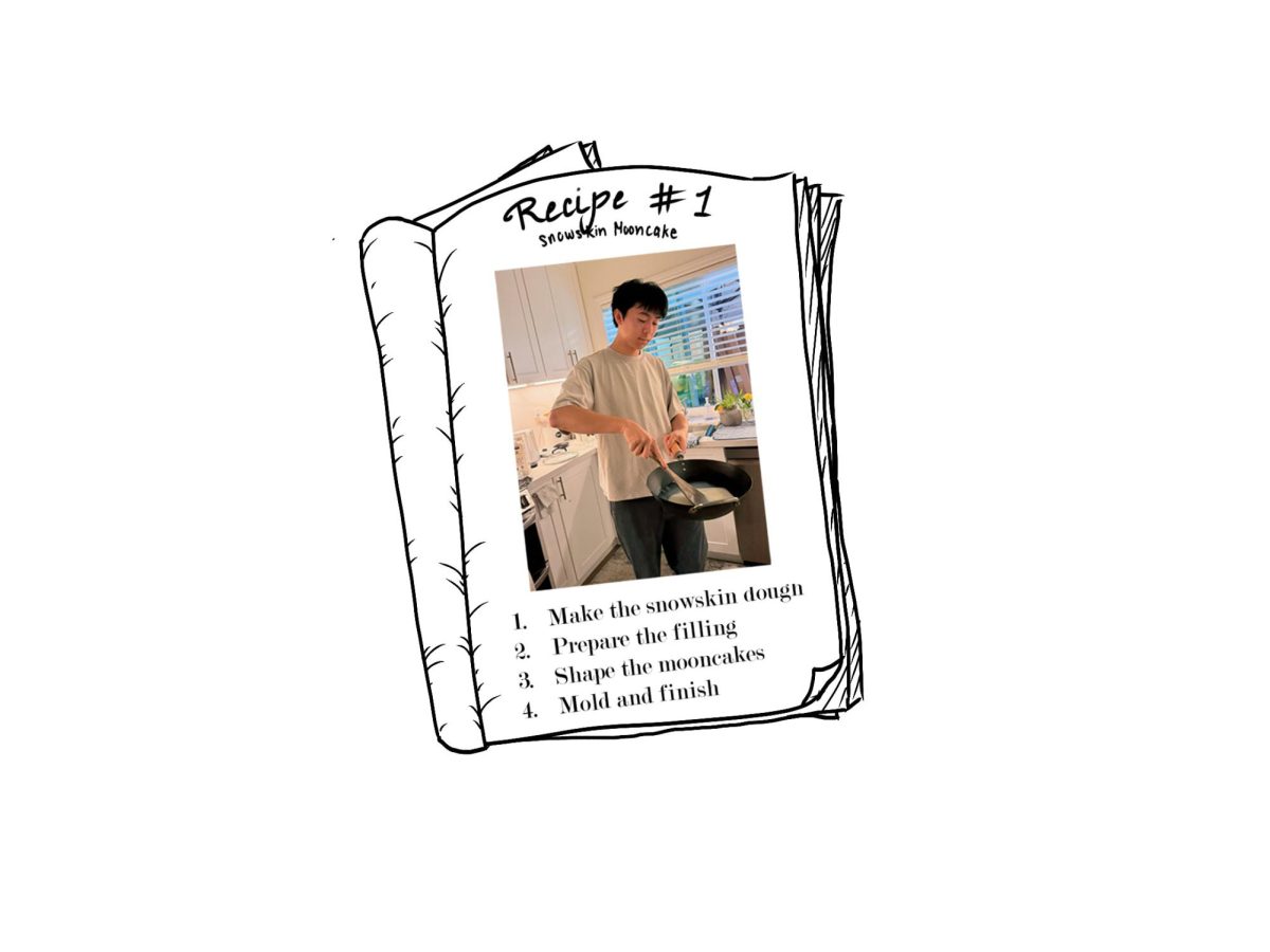 East Asian Student Union president Brandon Tran (12) heats milk for a custard filling, Nov. 13. They gave the recipe for snowskin mooncakes to Folklore Club's cookbook. 